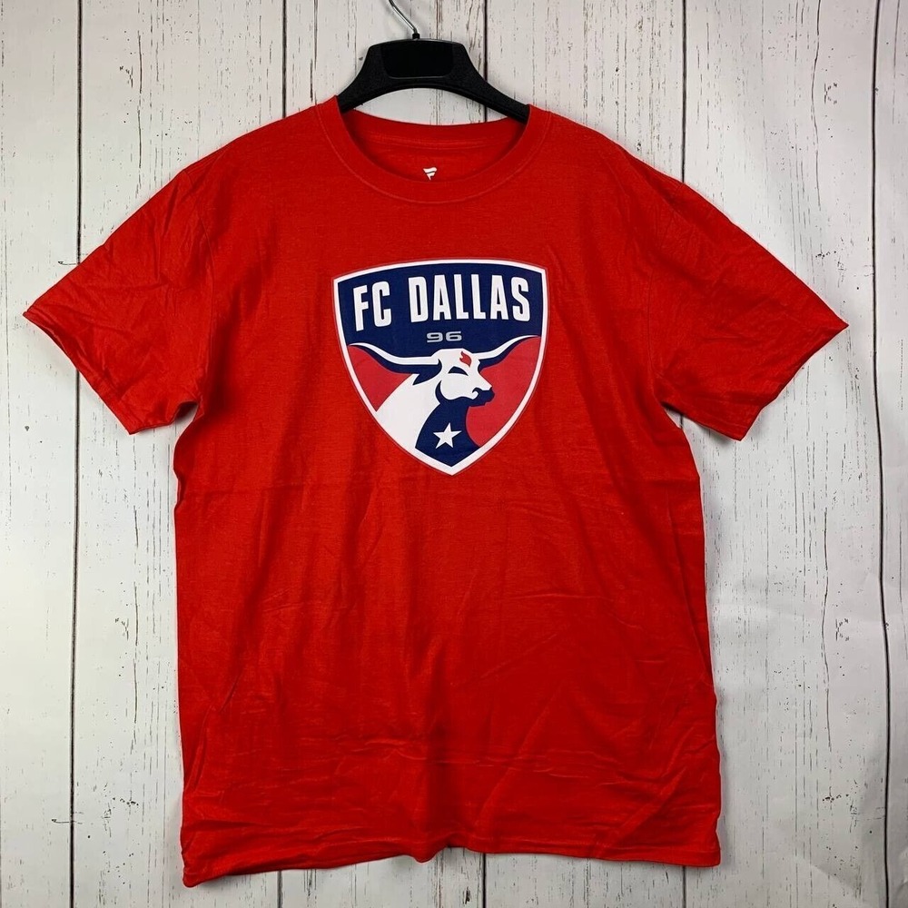 FC Dallas‎ MLS Large Fanatics Casual T-Shirt Red New Men Cotton